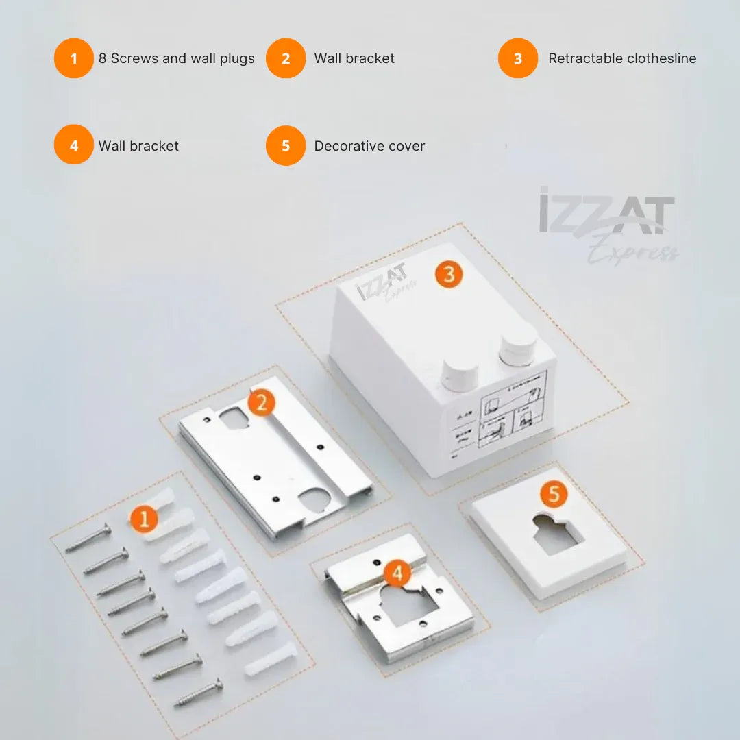 Premium Invisible Retractable Stainless Steel Clothesline - Tazzi