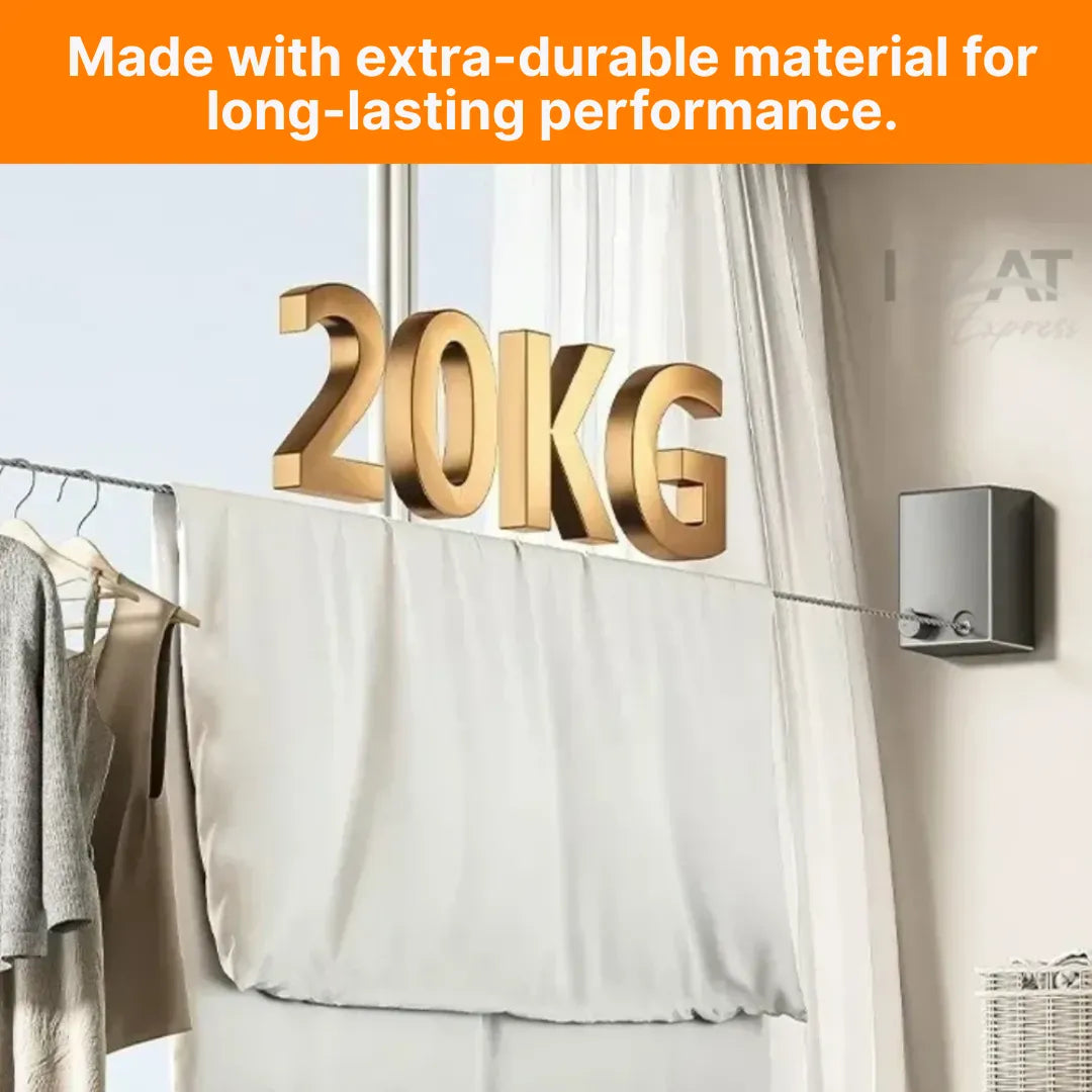 Premium Invisible Retractable Stainless Steel Clothesline - Tazzi