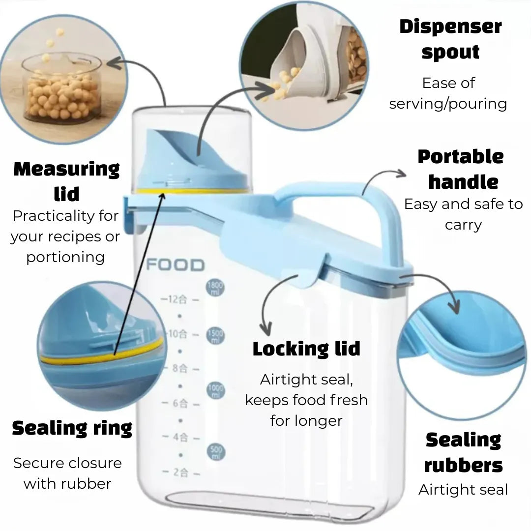 Premium Airtight Jar Kit with Measuring Cup - Tazzi