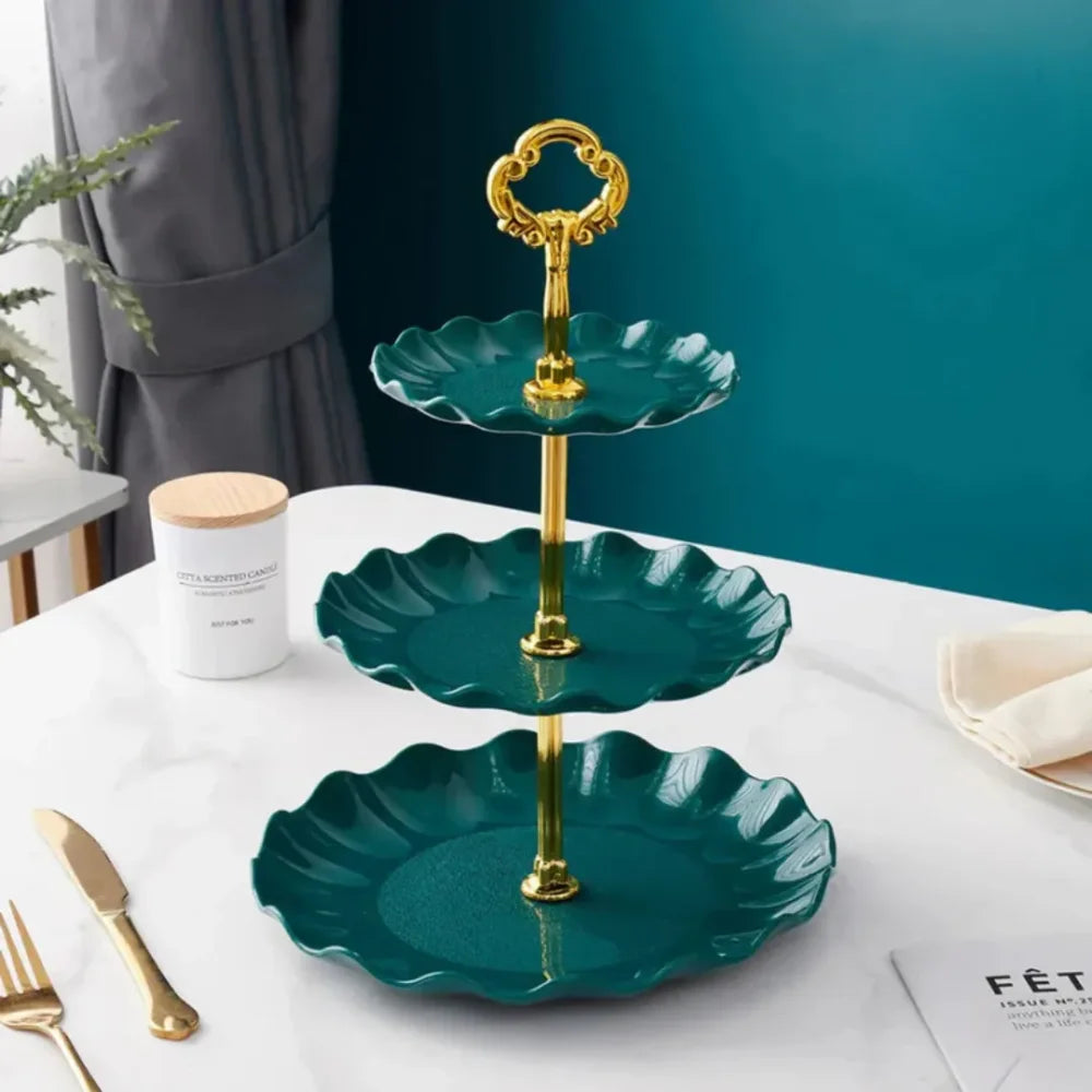 Fruteira De Mesa 3 Andares - Tazzi Verde