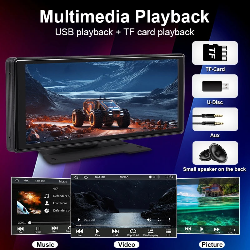 Tazzi SmartDrive 10.2” | Multimedia completo + CarPlay y Android Auto inalámbricos + Regalo 