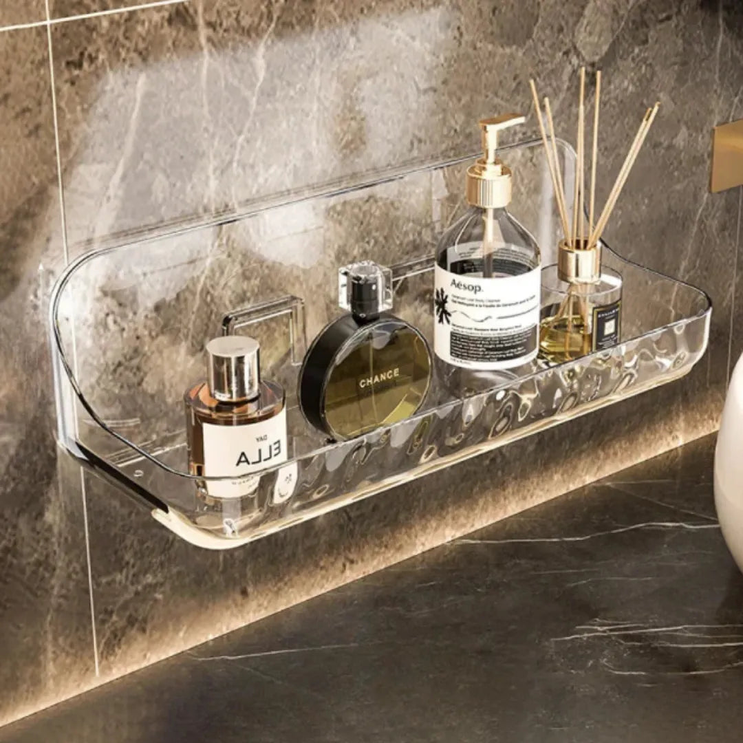 Estante de baño transparente sin agujeros - Tazzi 